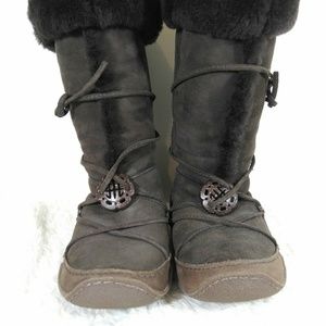 Sorel Brown Suede Fur Winter Snow Boots Size 7